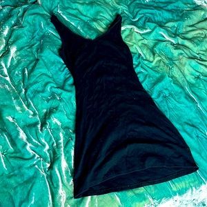 Black formfitting mini dress perfect for a night out